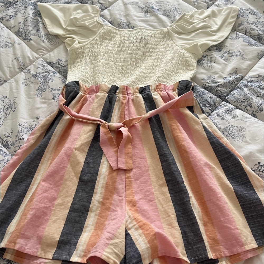 Girls Flutter Short Sleeve Romper - TRIXXI GIRL